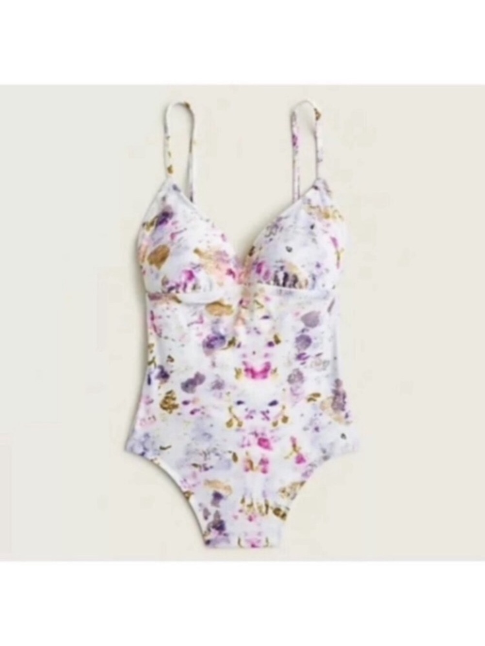J. Crew x Flora Obscura One Piece Swimsuit size 6 NWT Abstract Floral MSRP $118 - Picture 2 of 9